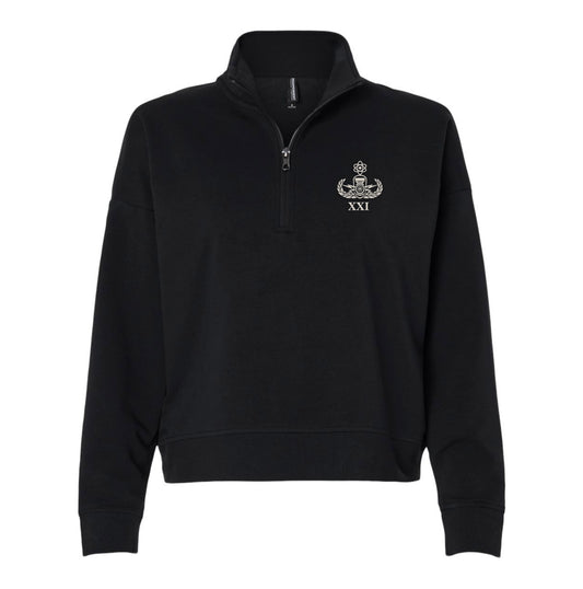 21st EOD Embroidered Women's Quarter Zip Sweatshirt